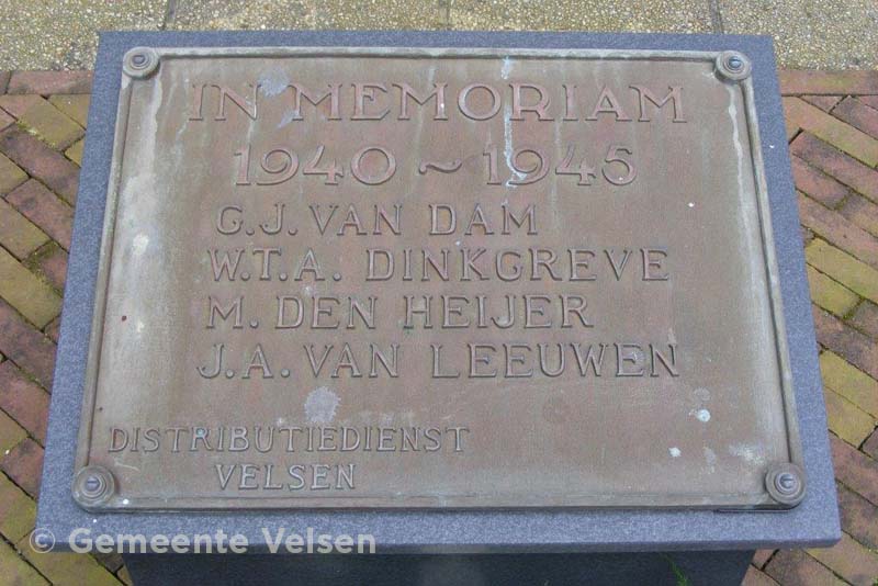 Foto van GS 8: Plaquette distributiedienst Velsen